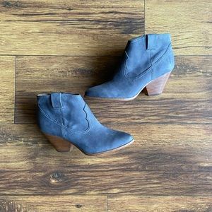 Frye Grey Regina Zip Booties